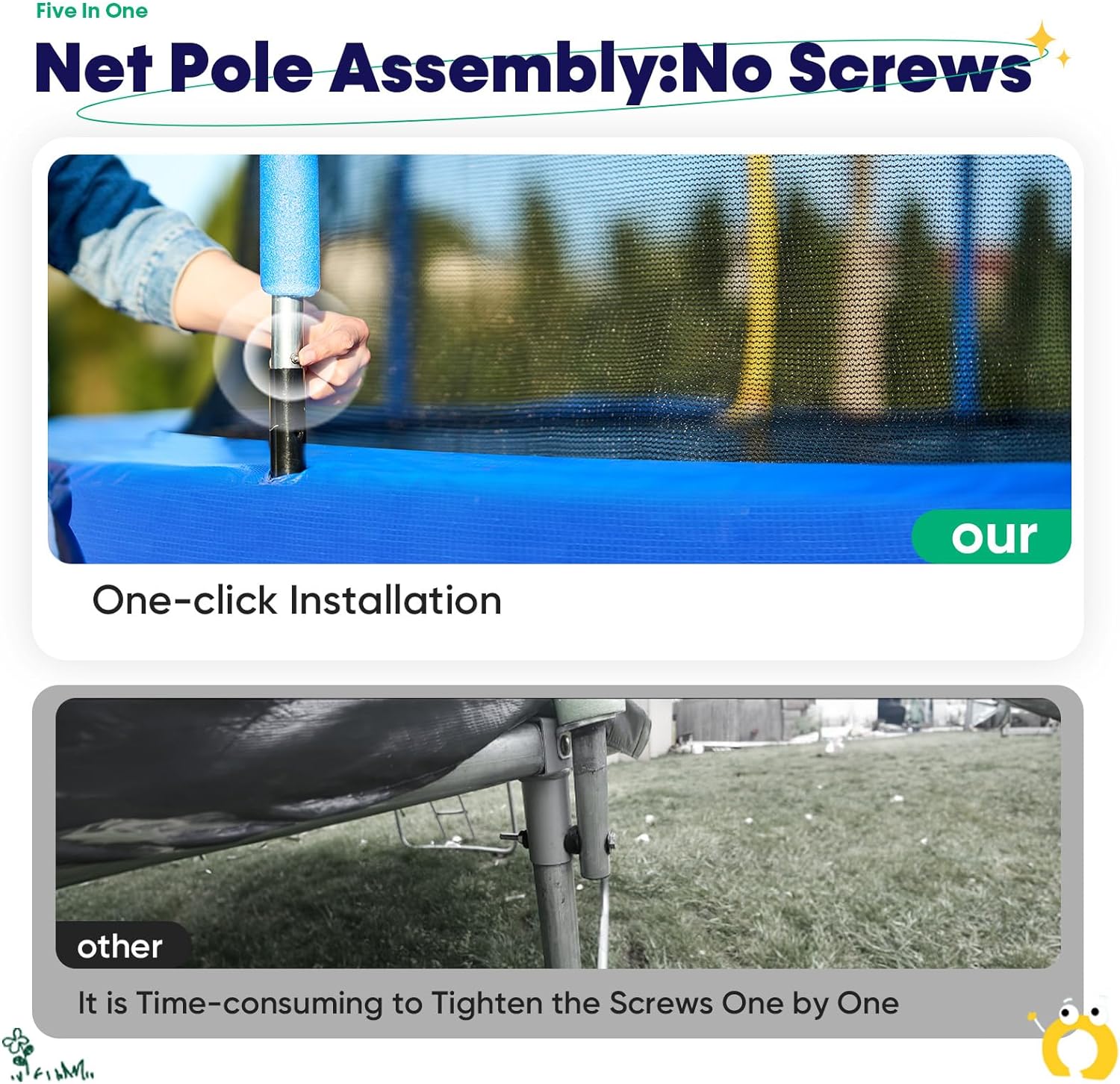 simplifies the assembly process and enhances the stability of the net poles
