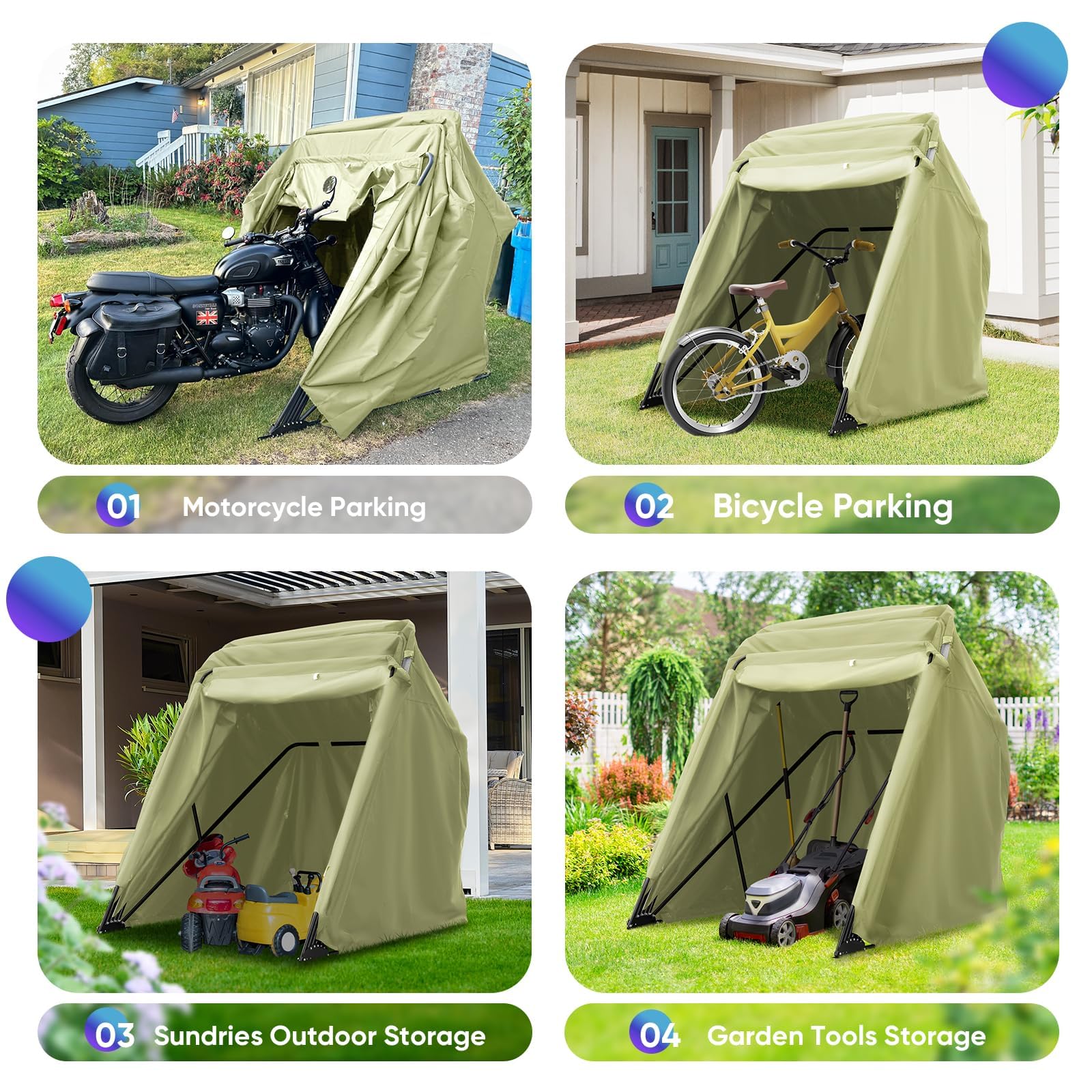 MAXLEAD Stainless Steel Motorcycle Shelter