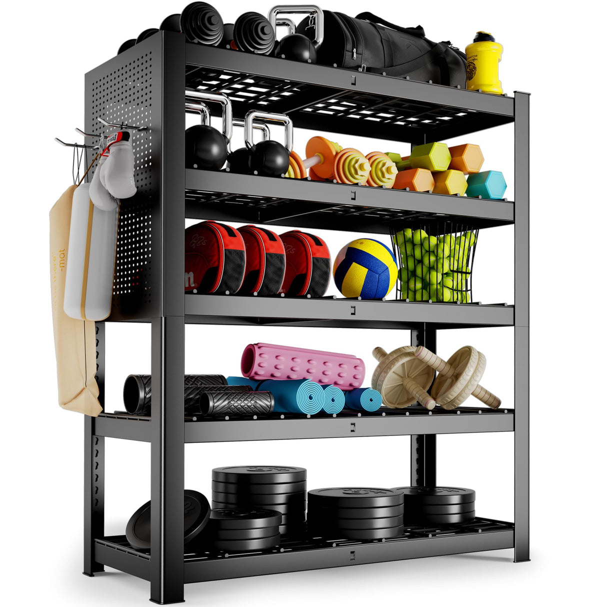 MAXLEAD 72" 3100LBS Garage Shelves with Pegboard