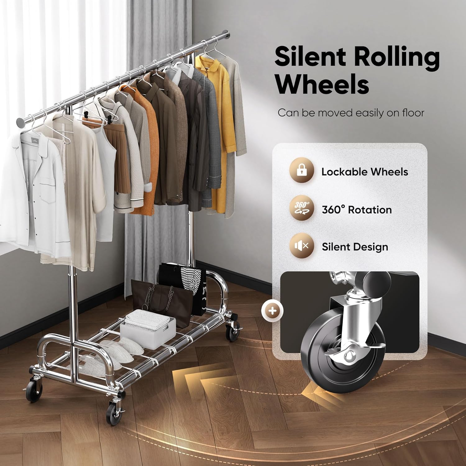 HOKEEPER 70.86"W Adjustable Garment Rack