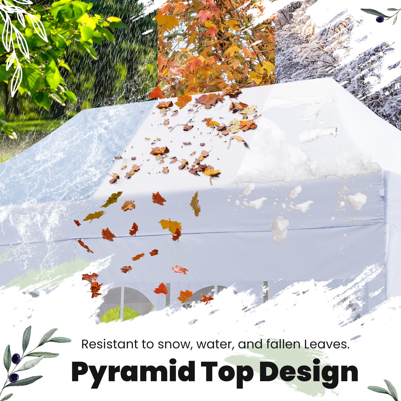 Quictent 10'x20' Heavy Duty Pop-up Canopy with Sidewalls - White