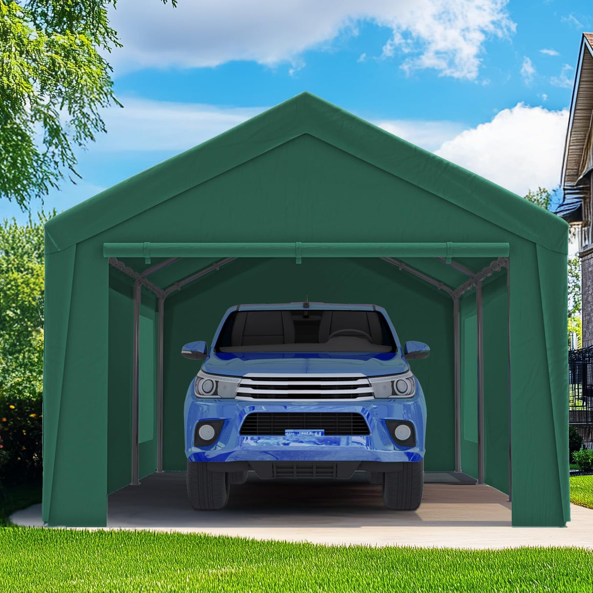 Quictent 12'x20' Ventilated Carport Canopy with Roll-up Windows