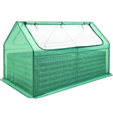 Quictent 6'x3'x2' Galvanized Raised Garden Bed with Cover - Green