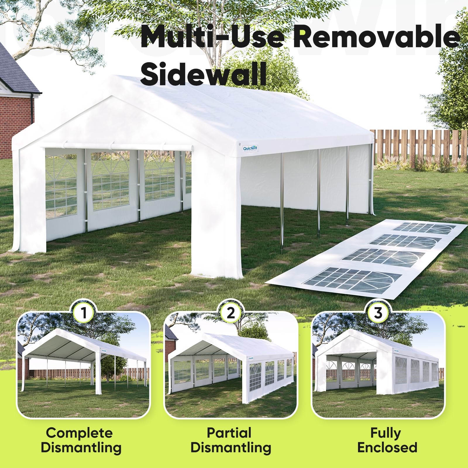 Quictent 13'x26' Heavy Duty Party Tent with Storage