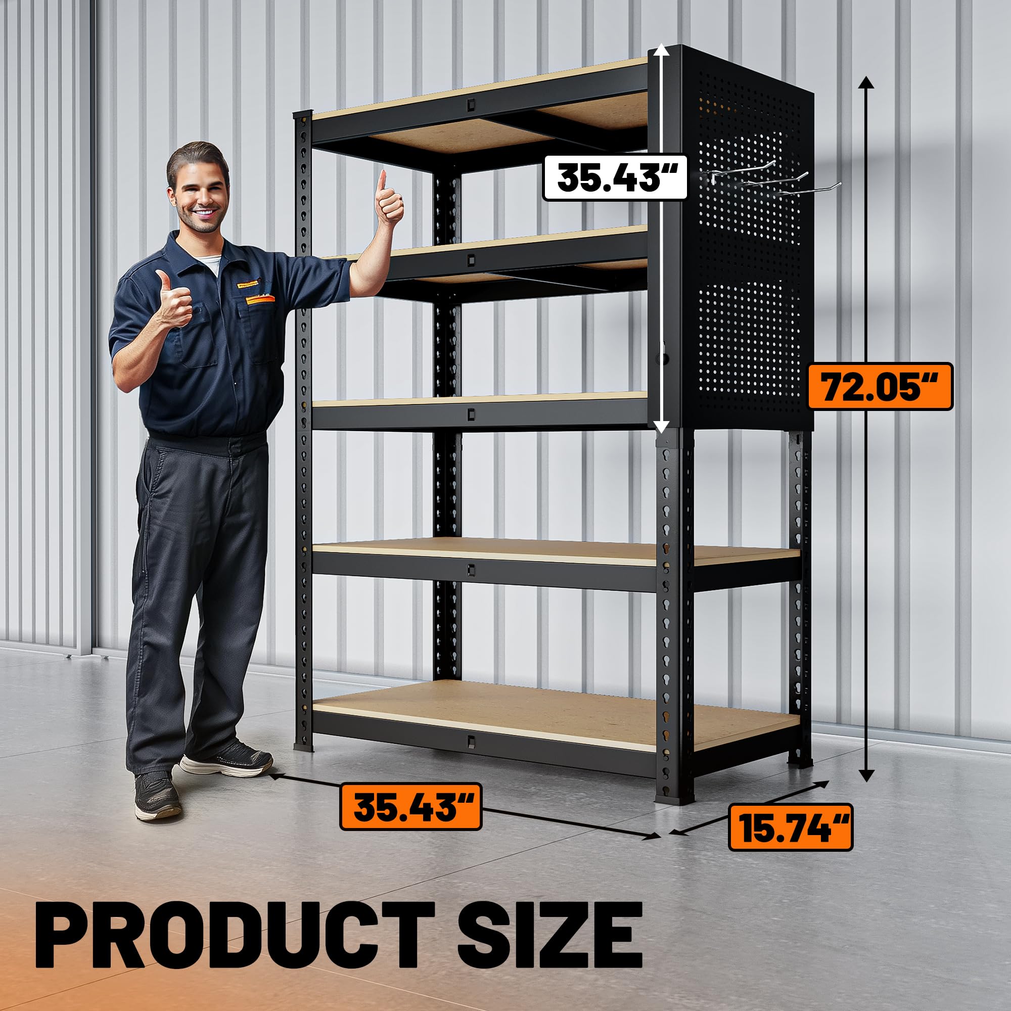 MAXLEAD 72" 2600LBS Adjustable Garage Shelving
