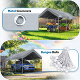 Quictent 10'x20' Carport Replacement Cover with Edge - Gray
