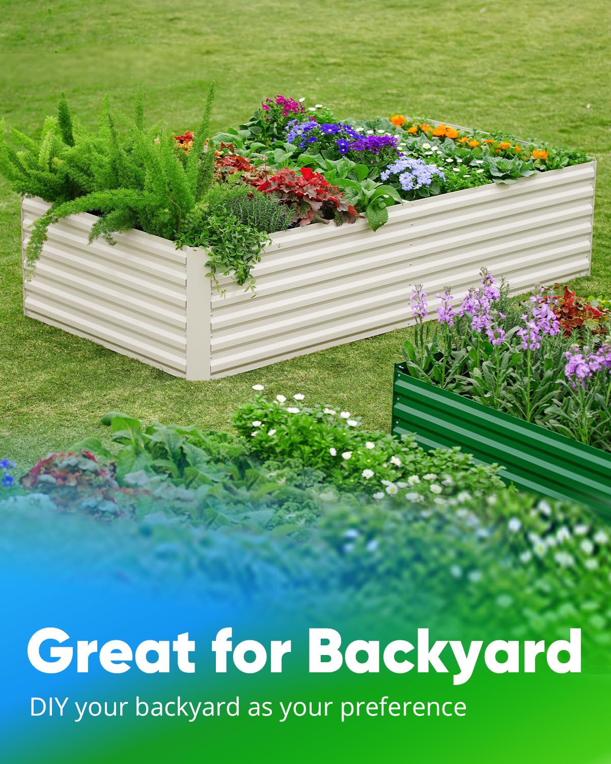 Quictent 8'x4'x2' Tall Raised Garden Bed - Beige