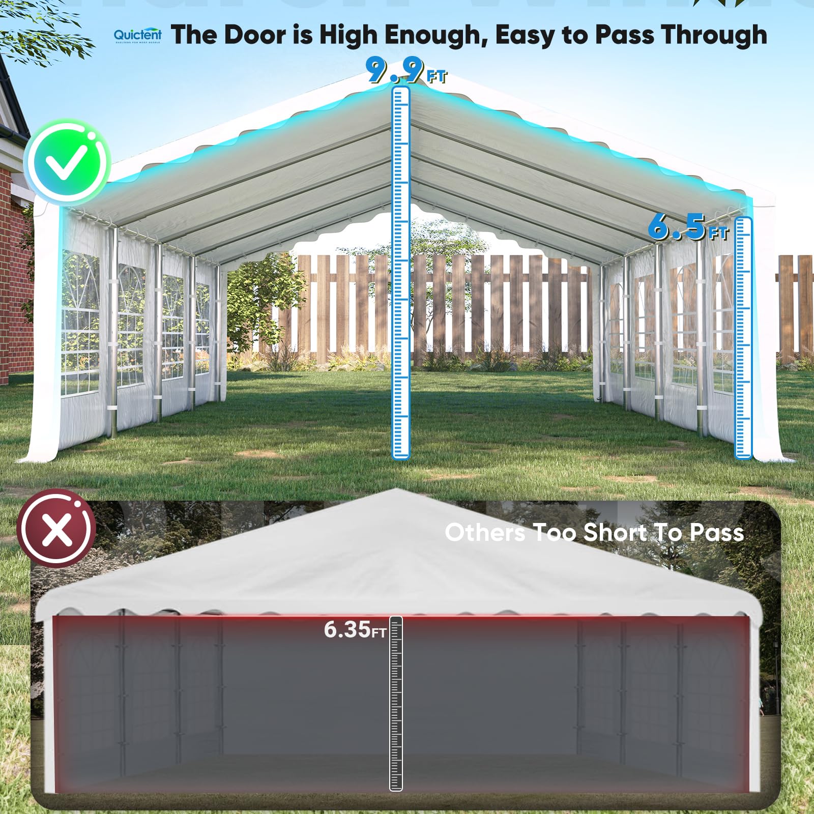 Quictent 13'x26' Galvanized Party Tent
