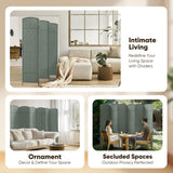 JOSTYLE Wooden Room Divider - Grey (6-Panel)