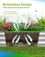 Quictent 8'x4'x1' Galvanized Raised Garden Bed