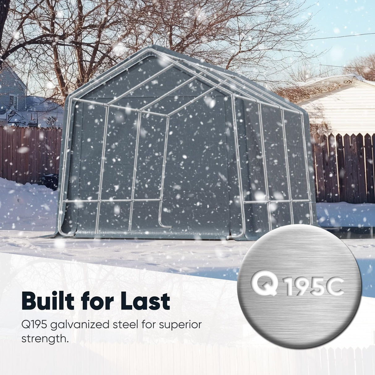 Quictent Portable Storage Shed with Roll-Up Mesh Windows - Dark Gray