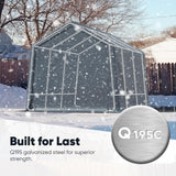Quictent Portable Storage Shed with Roll-Up Mesh Windows - Dark Gray