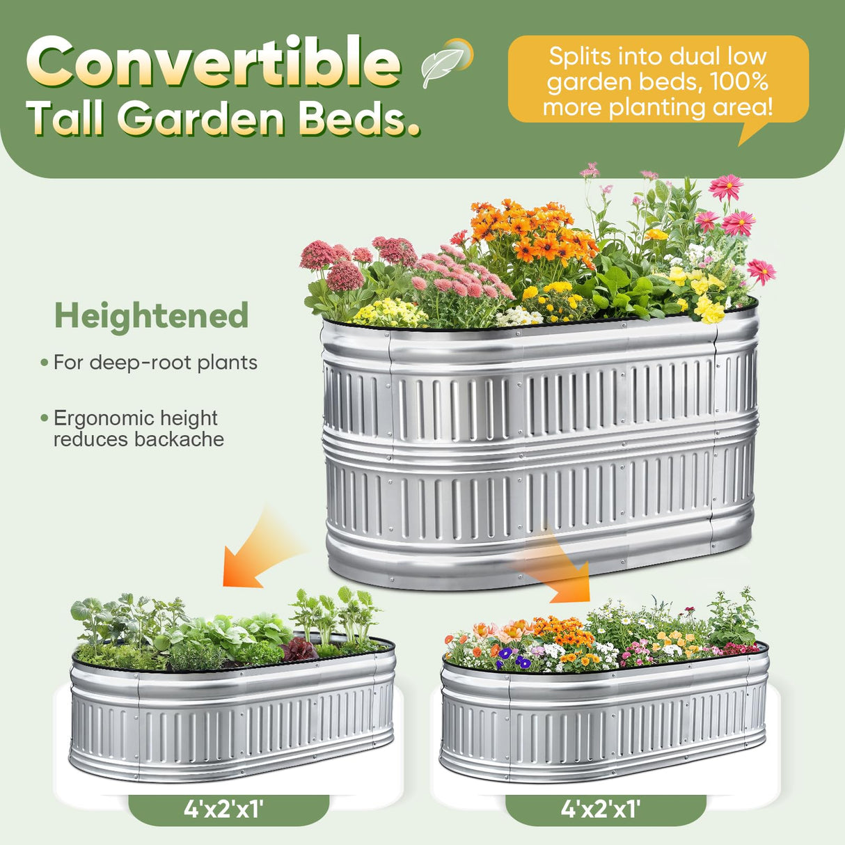 KING BIRD 47"x24"x24" Roman Column Garden Bed