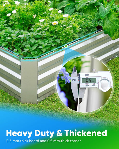 Quictent 8'x4'x1' Galvanized Raised Garden Bed
