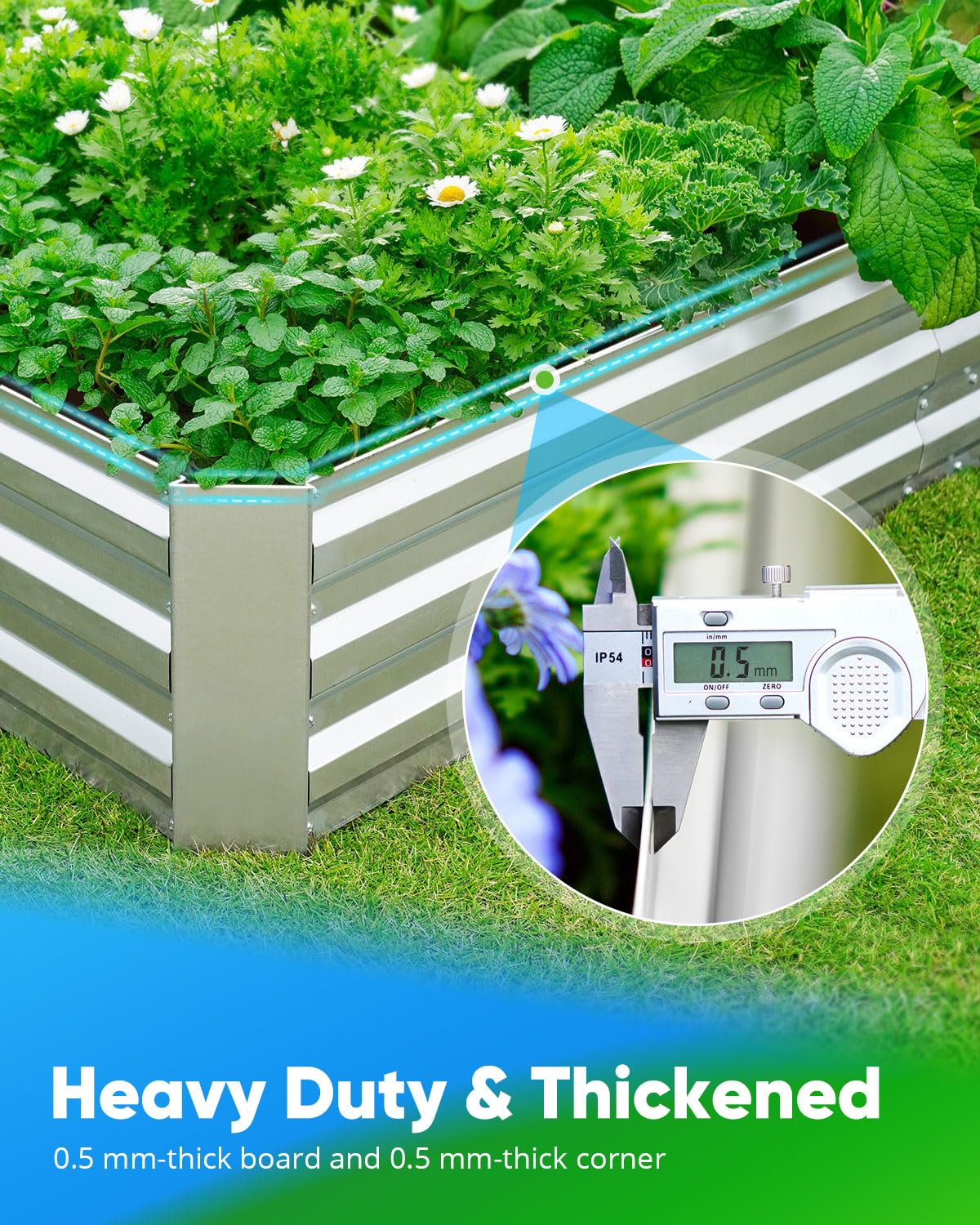 Quictent 8'x4'x2' Tall Raised Garden Bed - Silver