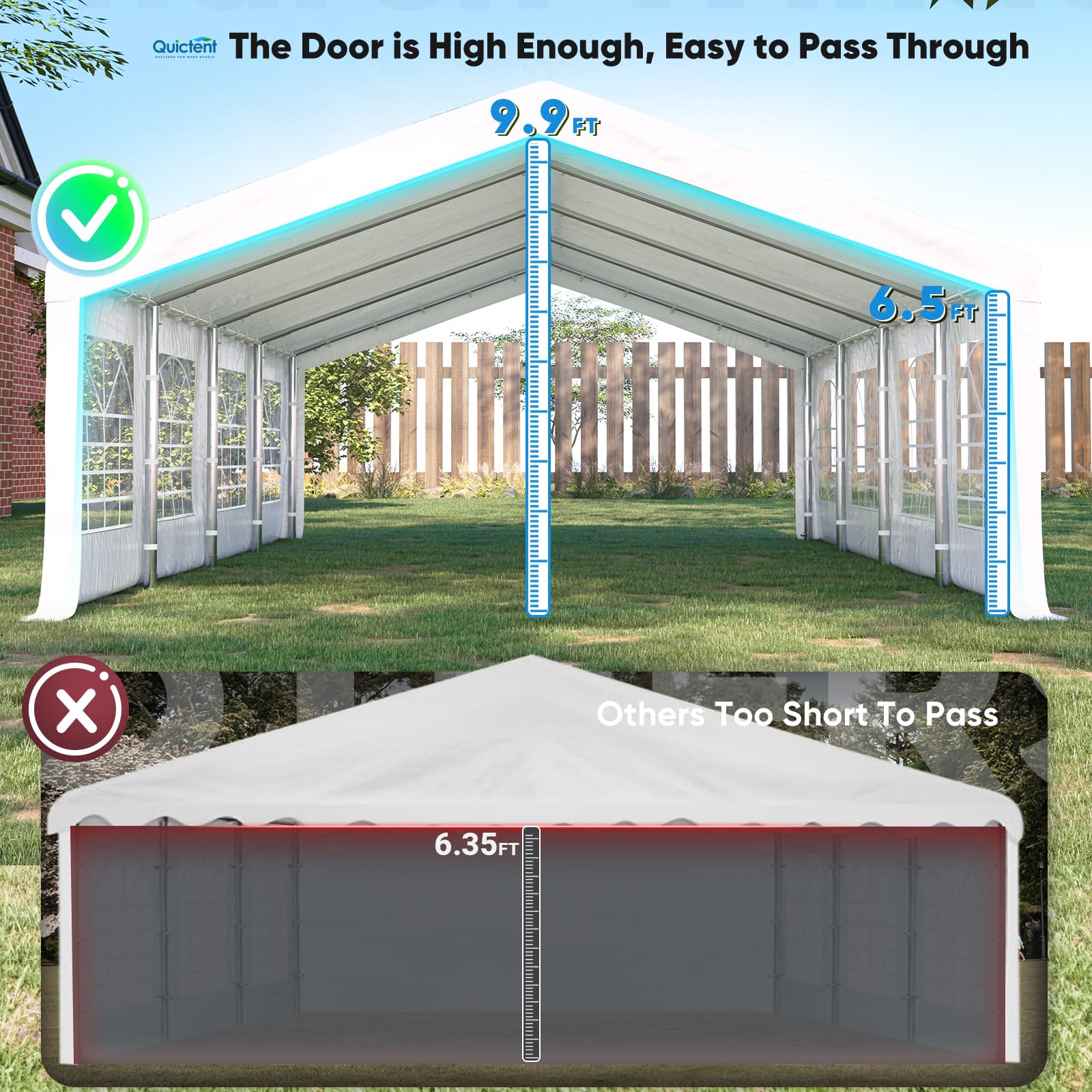 Quictent 13'x26' Heavy Duty Party Tent with Storage