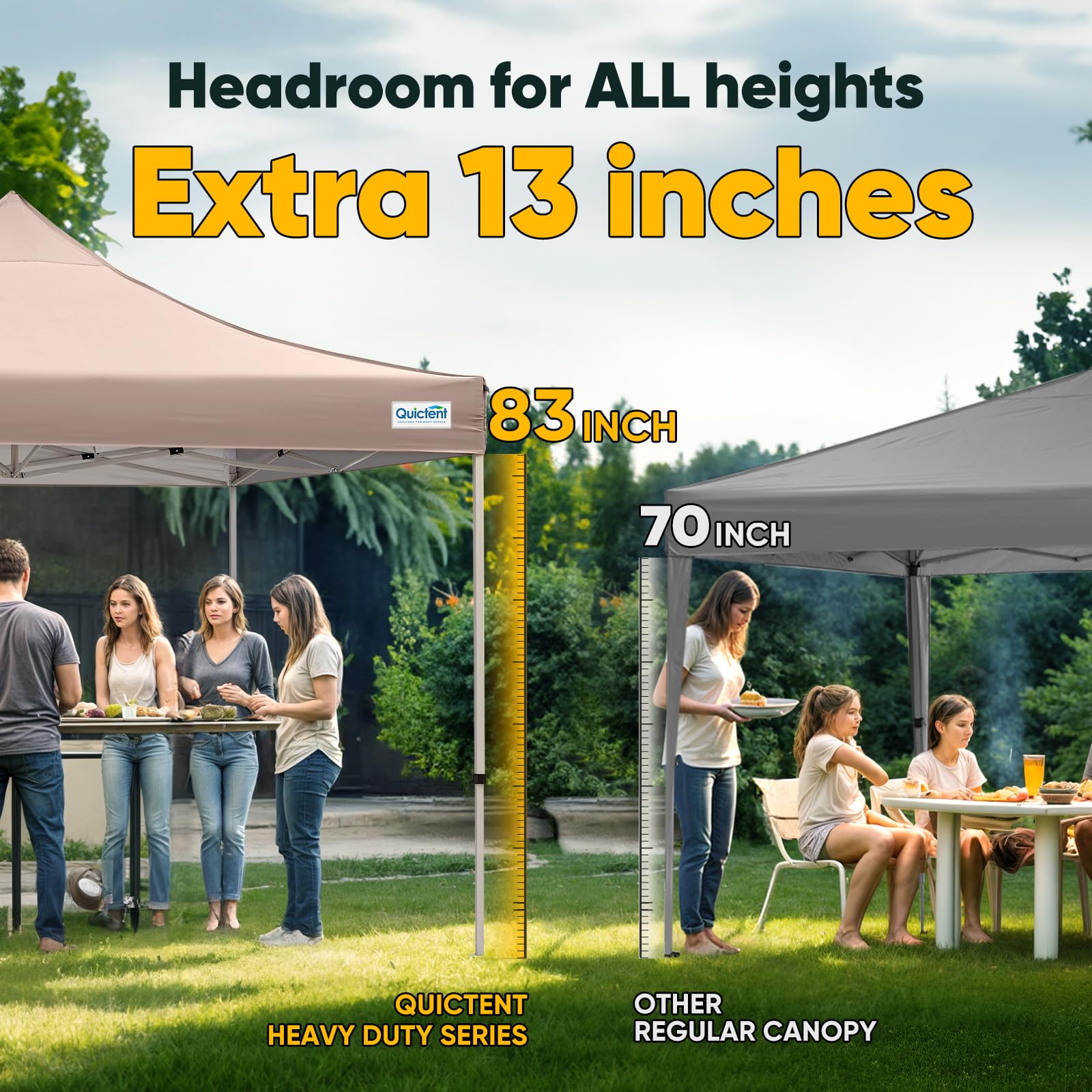 Quictent 10'x10' Commercial Instant Pop-Up Canopy with Wheeled Bag-Brown