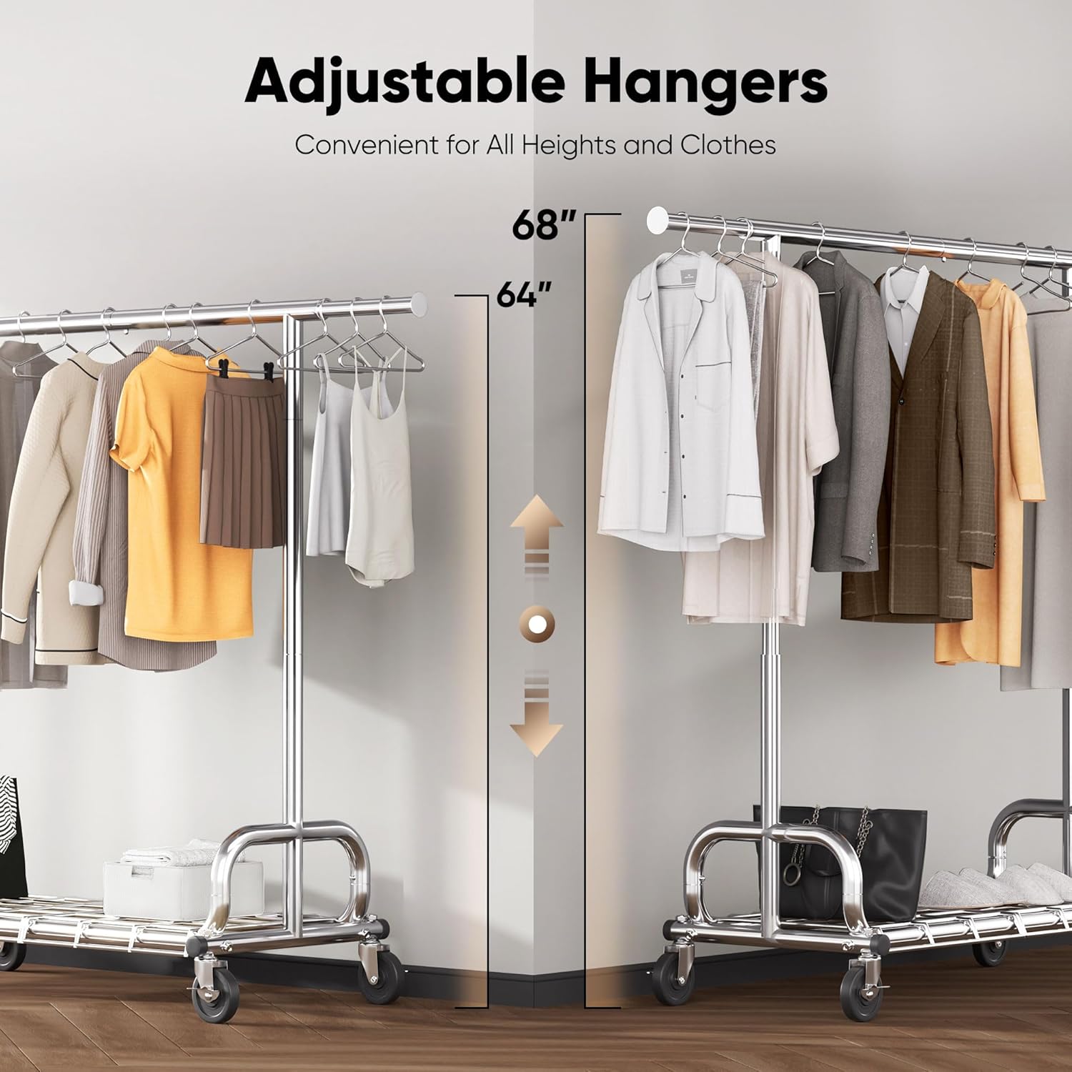 HOKEEPER 70.86"W Adjustable Garment Rack
