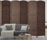 Corelax 6ft Diamond Woven Room Divider (6-Panel) - Brown