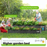 Quictent 8'x4'x2' Galvanized Raised Garden Bed with Cover - Green