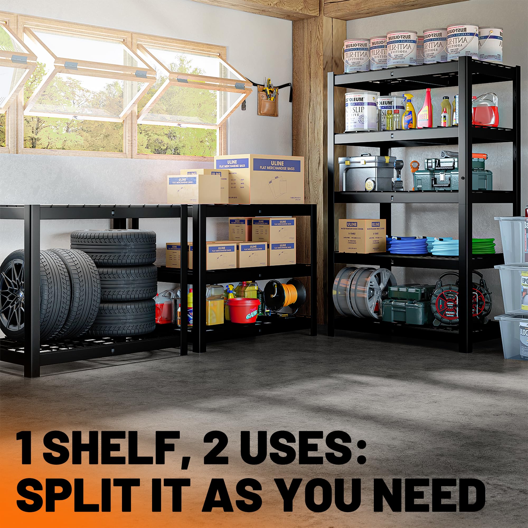 MAXLEAD 72" 3000LBS 5-Tier Metal Shelving Unit