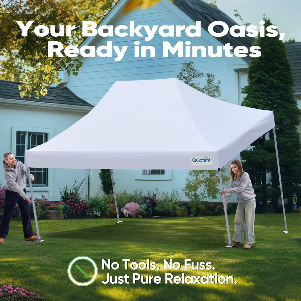 Quictent 10'x15' Heavy Duty Pop Up Canopy with Sidewalls