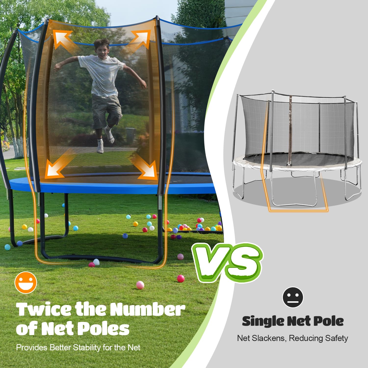 ORCC 1200LBS 16FT Heavy Duty Recreational Trampoline