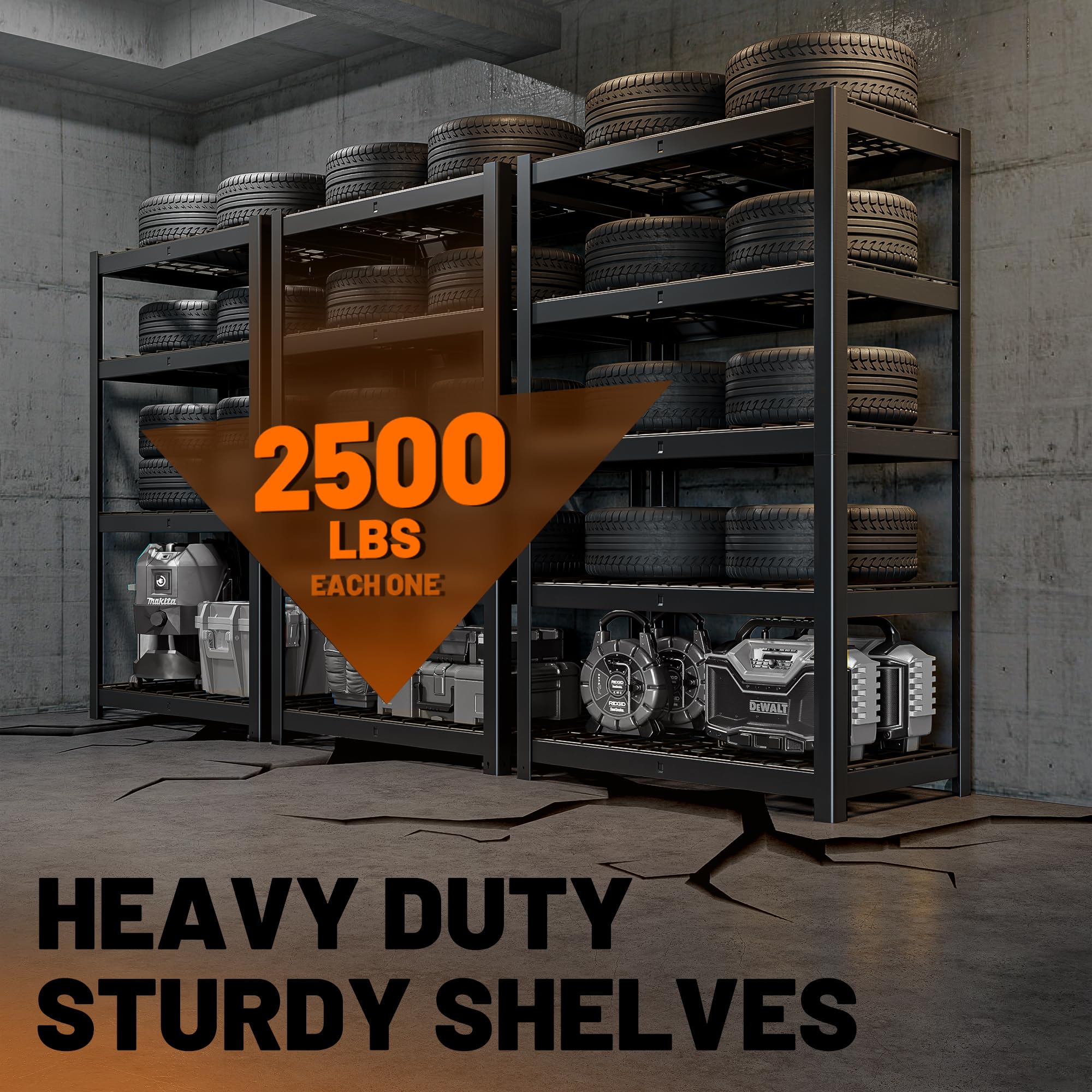 MAXLEAD 72" 2500LBS Heavy Duty Shelving Unit