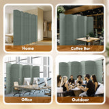 JOSTYLE Wooden Room Divider - Grey (6-Panel)