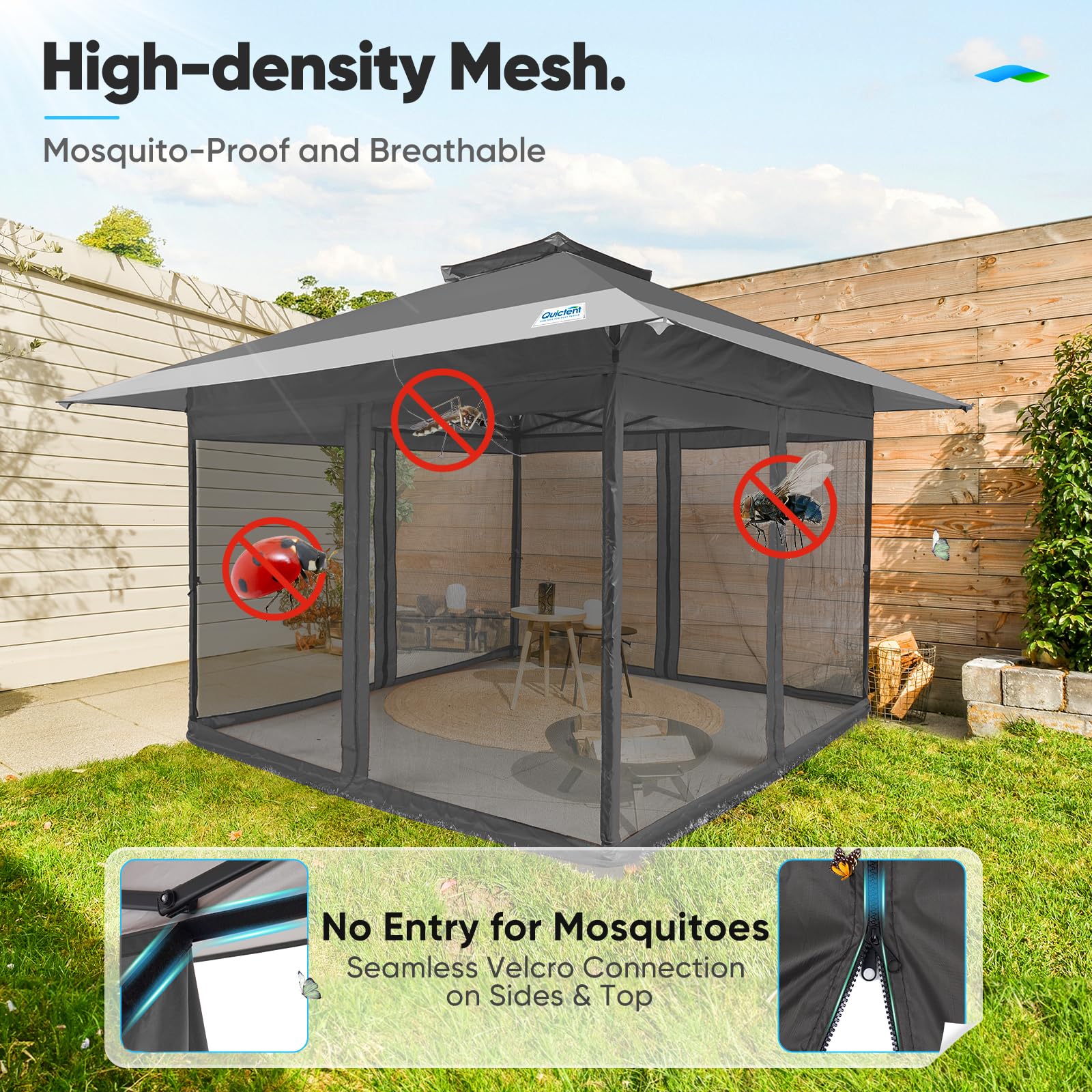 Quictent 13'x13' Instant Gazebo Canopy - Grey