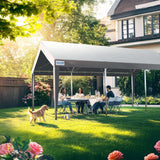 Quictent 12'x20' Snowproof Steel Carport with Zipper Doors