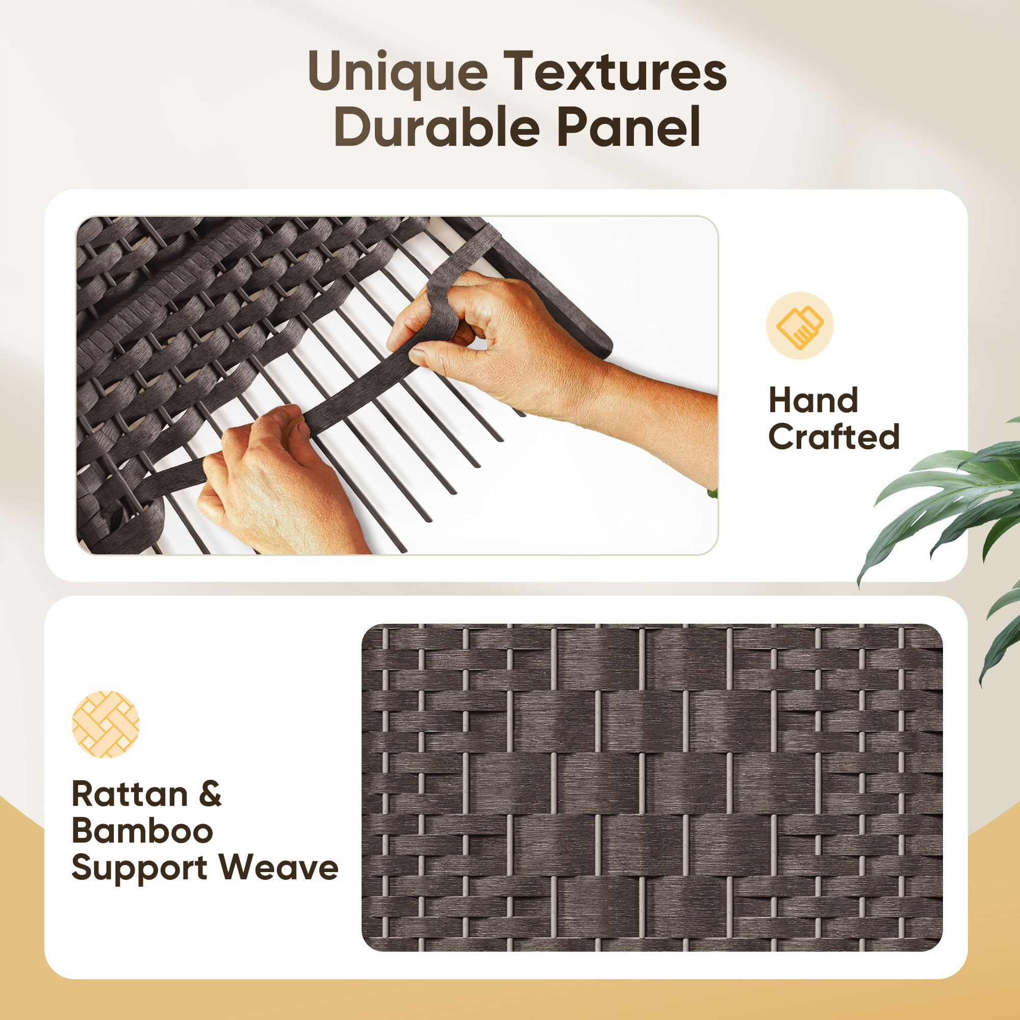 JOSTYLE Extra Wide Privacy Screen - Espresso (8-Panel)