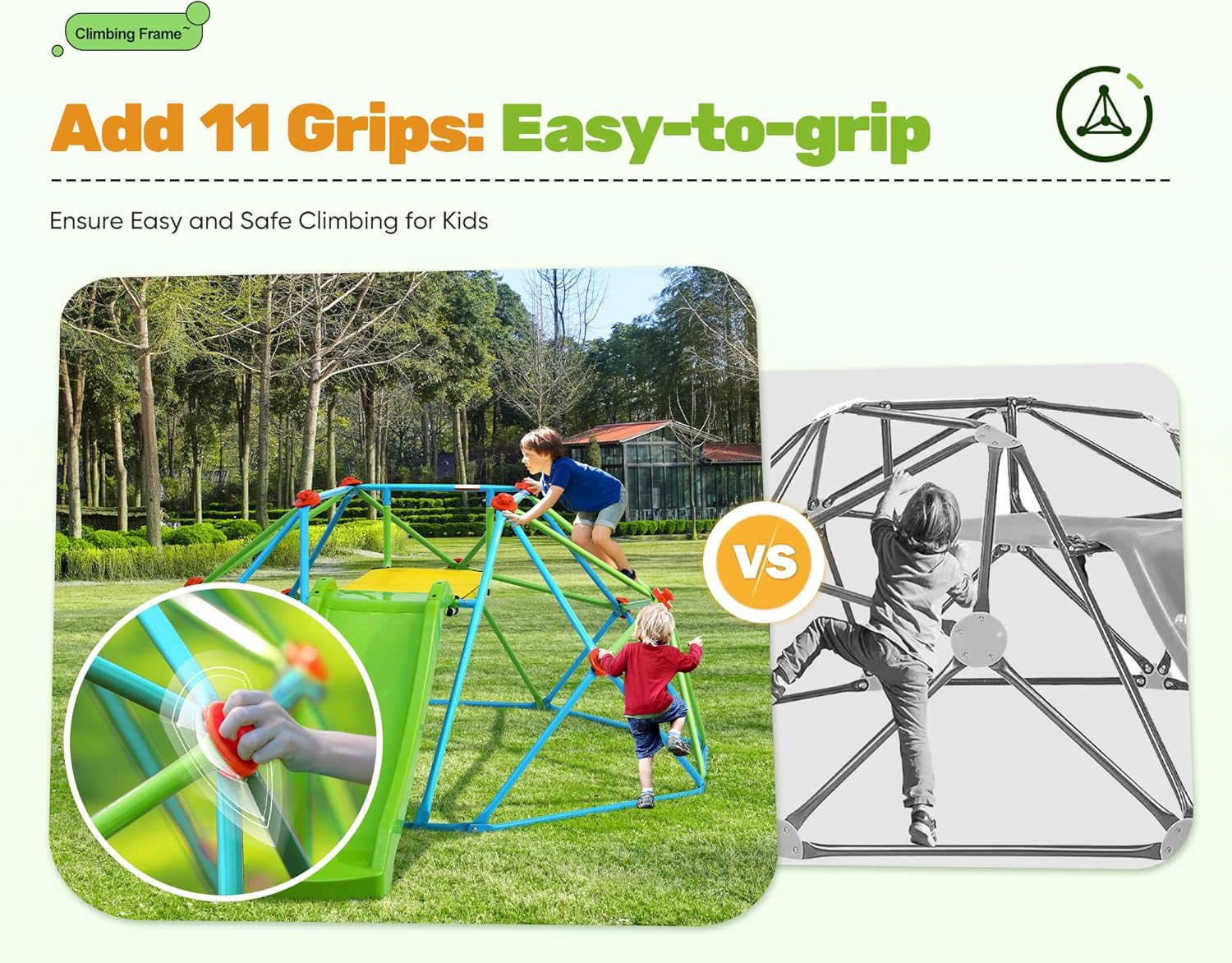 Zupapa 8FT 440LBS Climbing Dome with Slide
