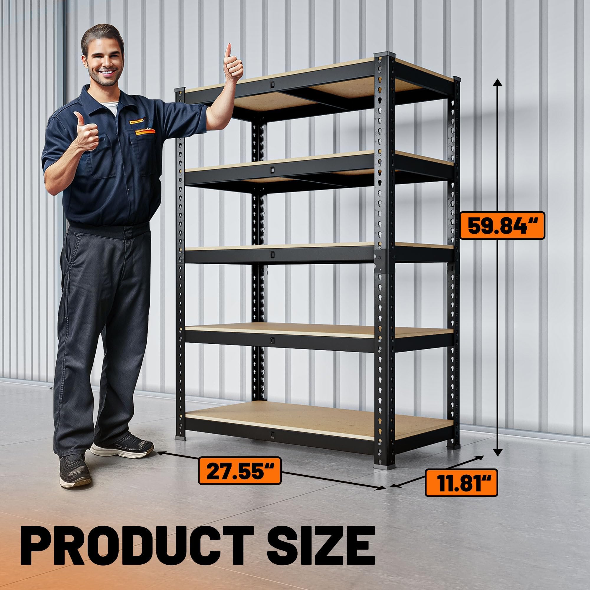 MAXLEAD 60" 2000LBS Wood Board Storage Shelves