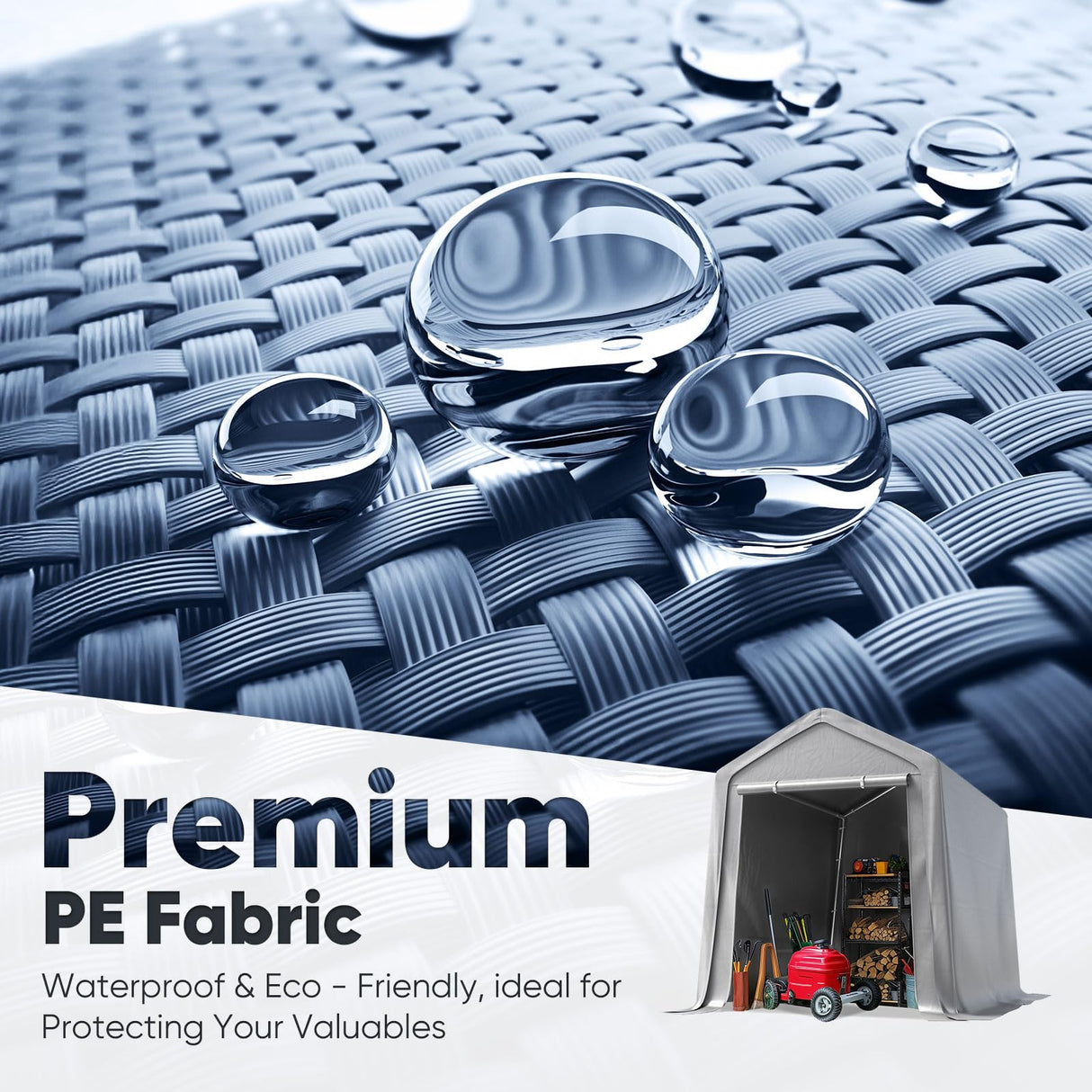 Quictent Storage Shed with Roll-Up Windows - Silver Gray