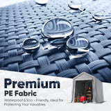 Quictent Storage Shed with Roll-Up Windows - Silver Gray