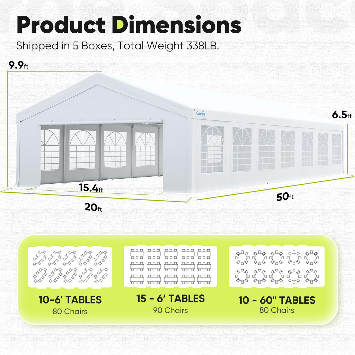 Quictent 20'x50' Heavy Duty Party Tent