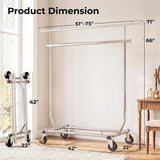 HOKEEPER 75"W 400LBS Adjustable Garment Rack