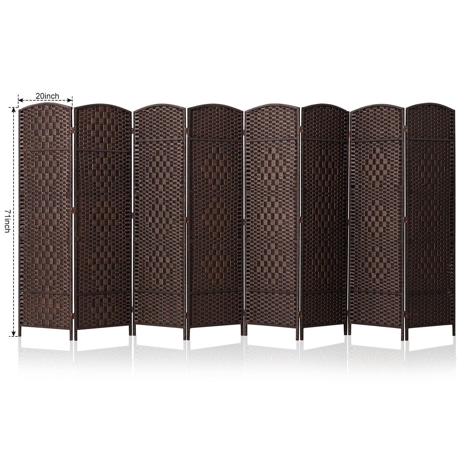 Corelax 6ft Diamond Woven Room Divider-BLACK