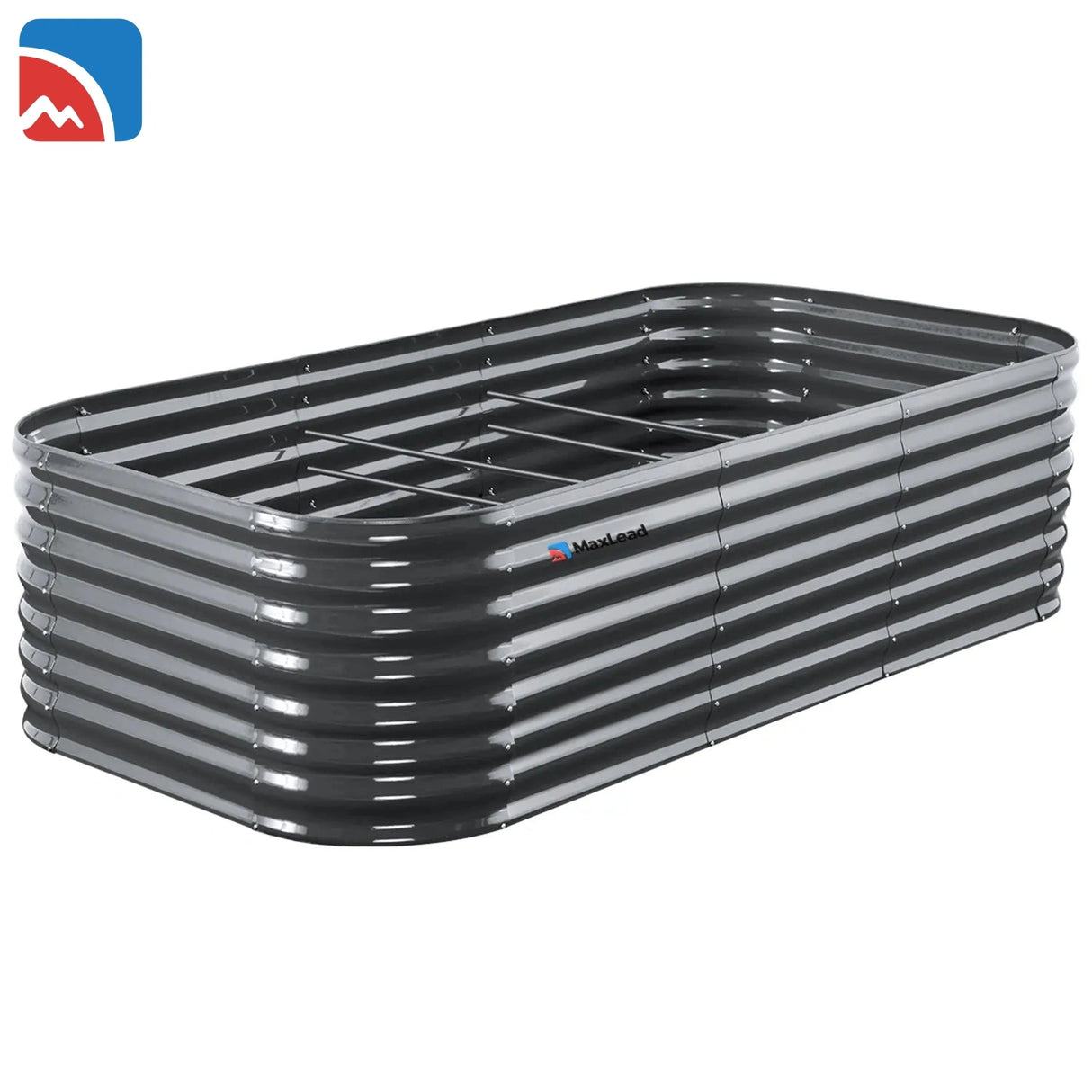 8'x4'x2' Oval Raised Garden Bed Kit - Dark Grey