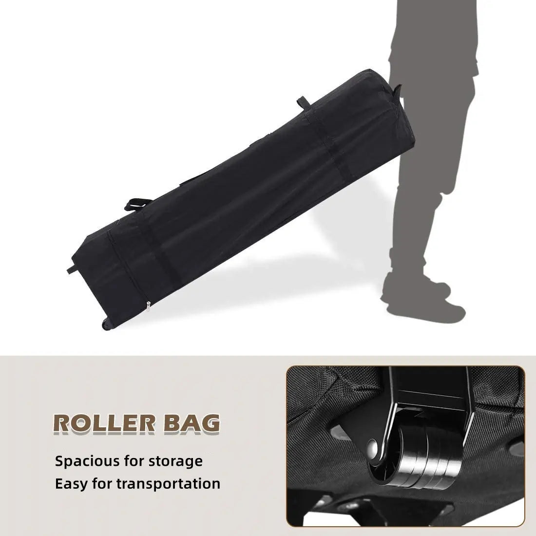 8' x 8' Pop Up Canopy With a Roller Bag#color_tan
