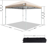 8' x 8' Pop Up Canopy with Netting Adjustable Height#color_tan