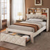 Full Size Beige Metal Bed Frame