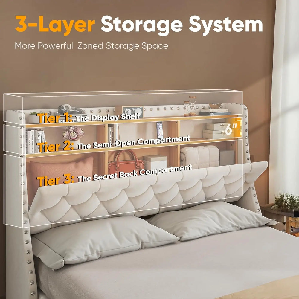3-Tier Storage Headboard