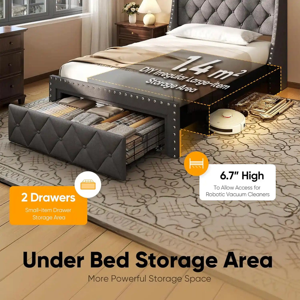 Spacious hidden storage area