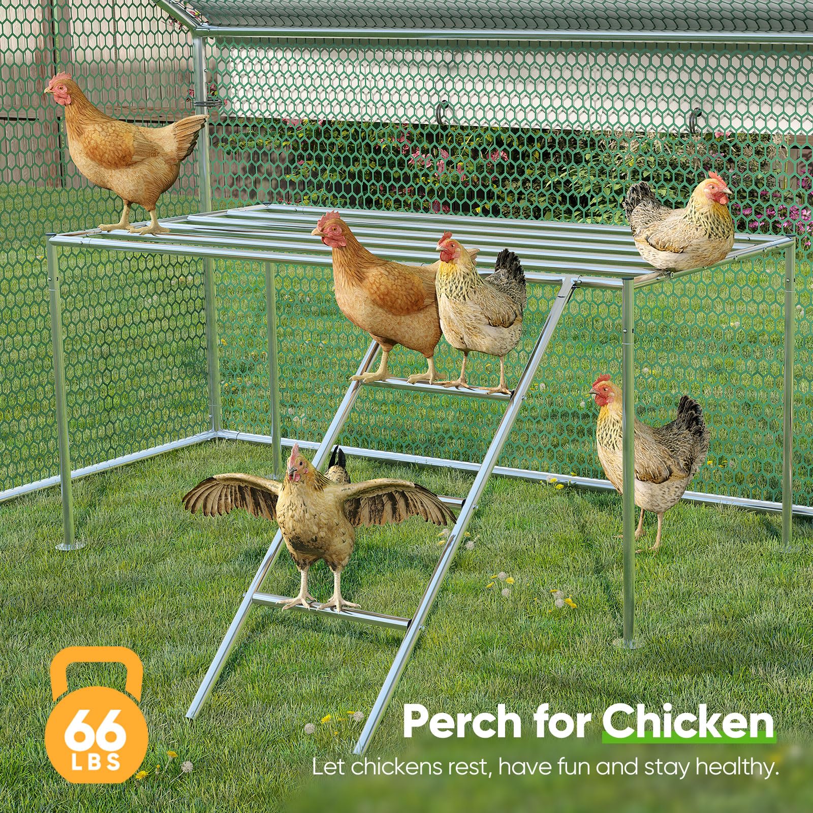 Quictent 18'x9'x6.6' Chicken Coop with Roosting Perch
