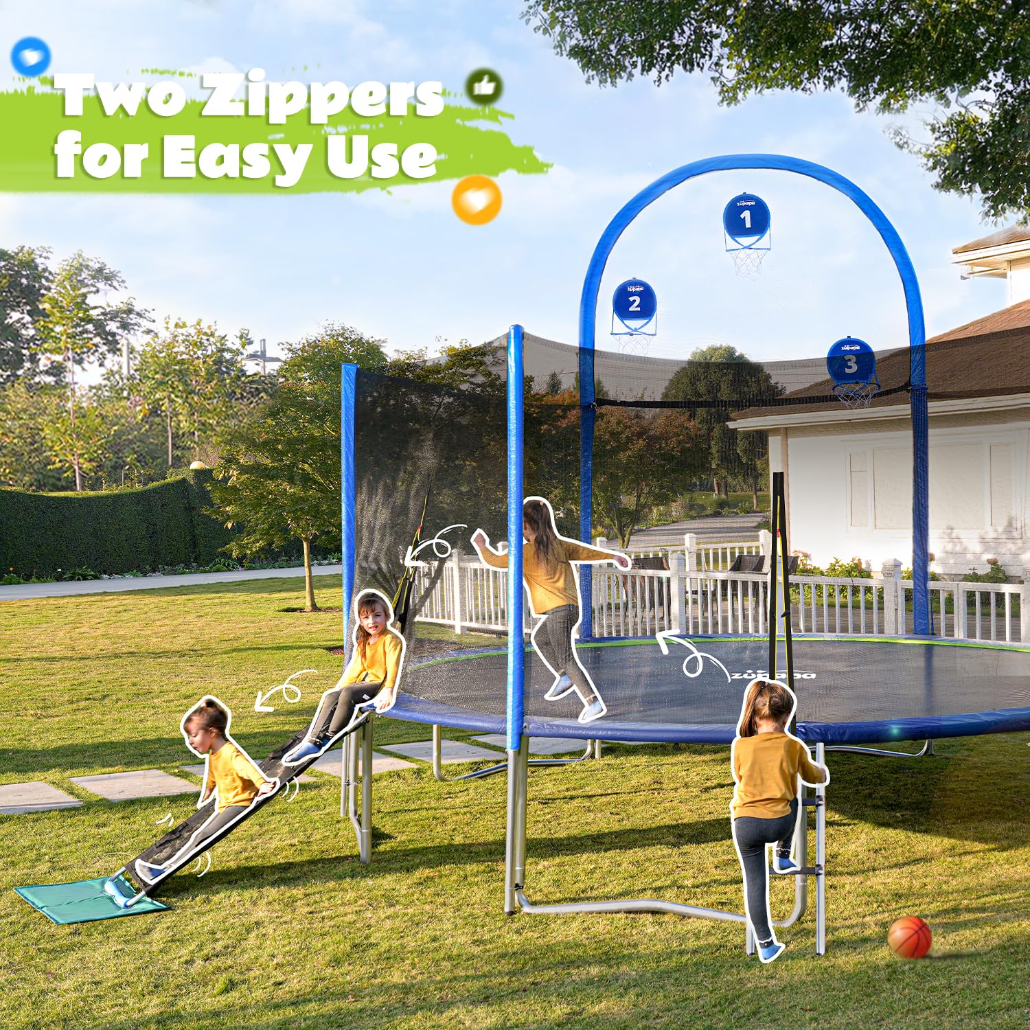 Zupapa 1500LBS 12FT No-Gap Trampoline
