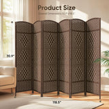JOSTYLE  6FT Tall Wooden Privacy Room Divider (6-Panel)