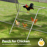 Quictent Arched Metal Chicken Coop with Perch & Swing