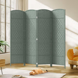 JOSTYLE 6ft Rattan Room Divider - Grey (4-Panel)